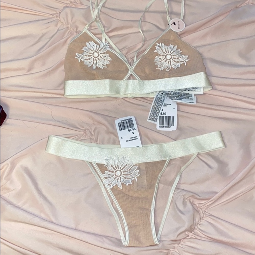 Mesh bralette & pantie.